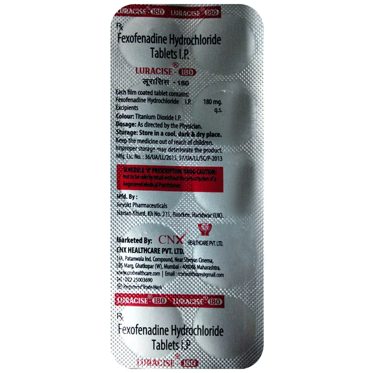 Luracise-180 Tablet 10's, Pack of 10 TABLETS Luracise-180 Tablet 10's, Pack of 10 TABLETS