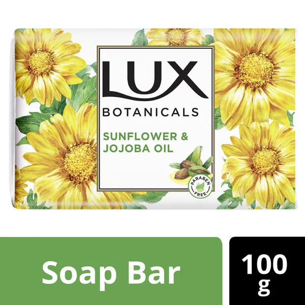 Lux Botanicals Sunflower &amp; Jojoba Oil Soap 100 gm | With Natural Extract | For Nourished Skin | With Fragrance, Pack of 1