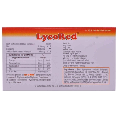 Lycored Softgels Capsule 10's, Pack of 10 CapsuleS