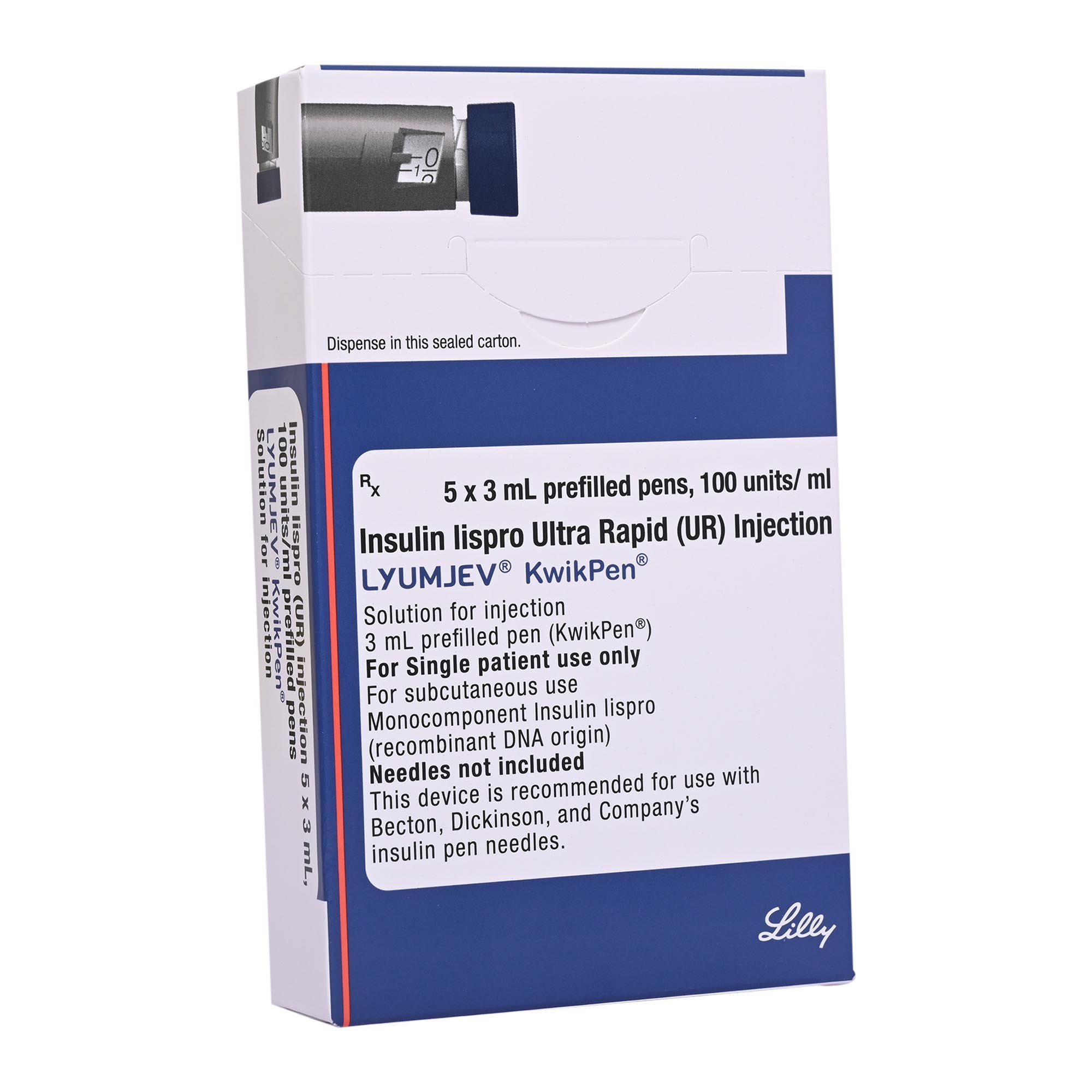 Lyumjev Kwikpen 100IU Prefilled Pen 3 ml, Pack of 1 Injection Lyumjev Kwikpen 100IU Prefilled Pen 3 ml, Pack of 1 Injection