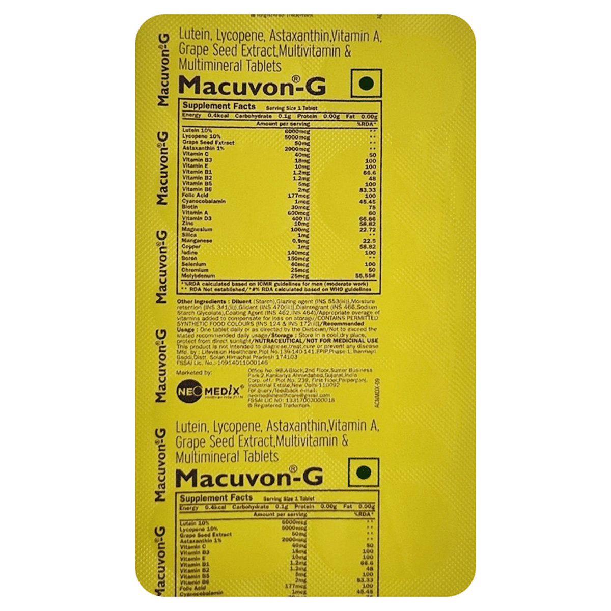 Macuvon-G Tablet 10's, Pack of 10 Macuvon-G Tablet 10's, Pack of 10