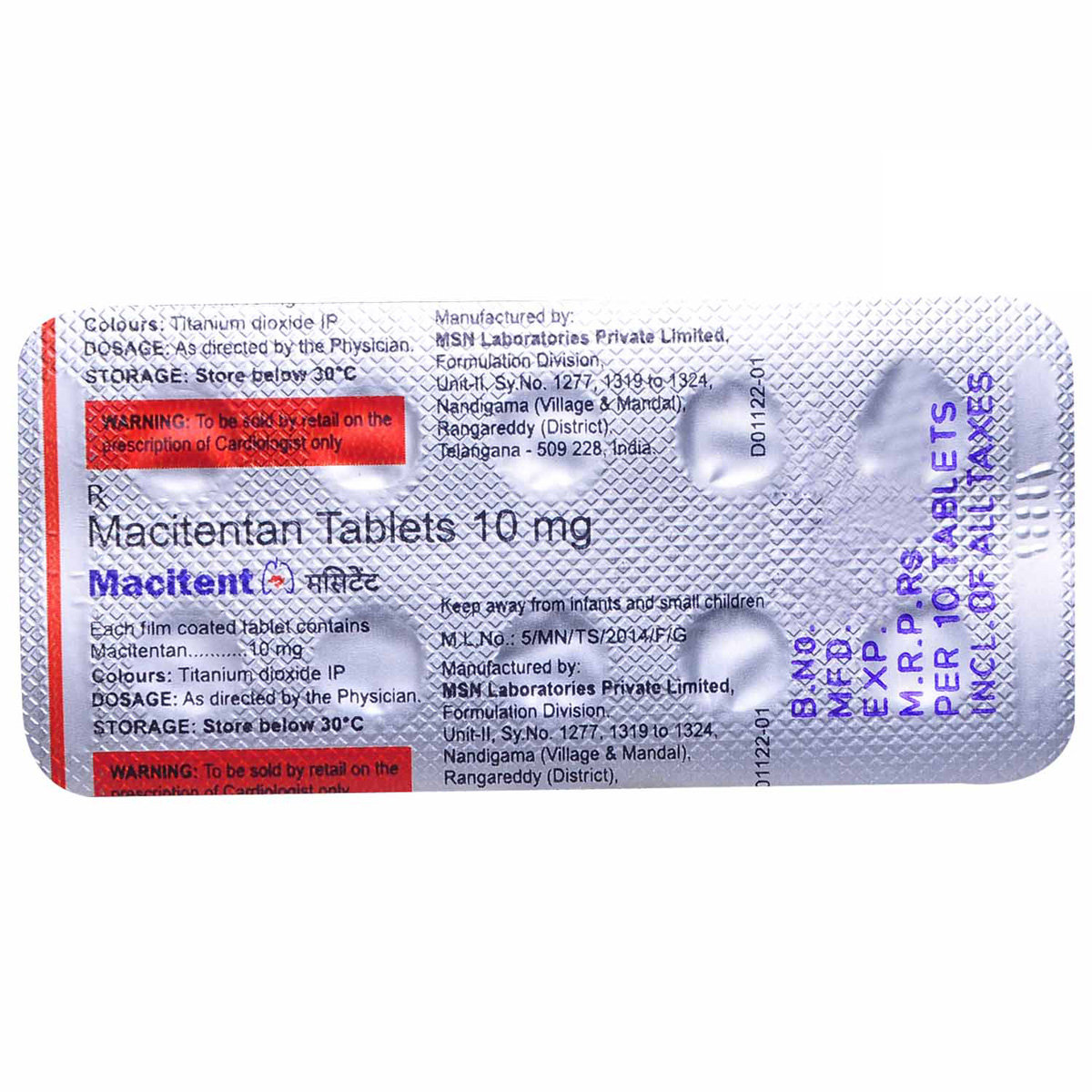 Macitent Tablet 10's, Pack of 10 TABLETS Macitent Tablet 10's, Pack of 10 TABLETS