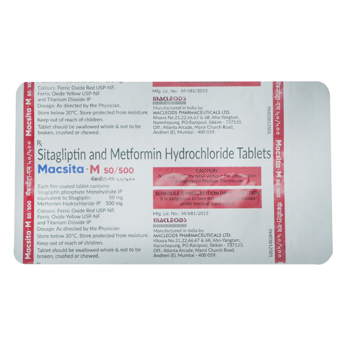 Macsita-M 50/500Mg Tab 10'S Price, Uses, Side Effects, Composition ...