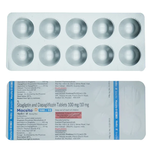 Macsita-D 100 mg/10 mg Tablet 10's