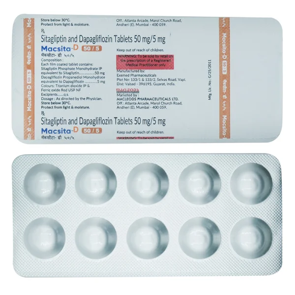 Macsita-D 50 mg/5 mg Tablet 10's, Pack of 10