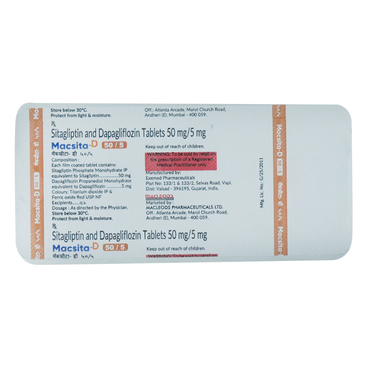 Macsita-D 50 mg/5 mg Tablet 10's, Pack of 10 Macsita-D 50 mg/5 mg Tablet 10's, Pack of 10