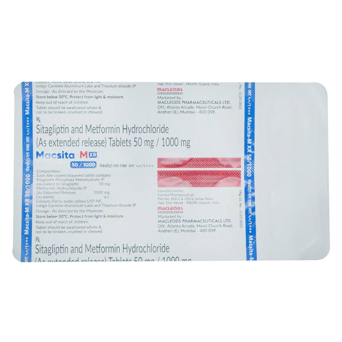 Macsita-M Xr 50/1000Mg Tab 10'S, Pack of 10 Macsita-M Xr 50/1000Mg Tab 10'S, Pack of 10