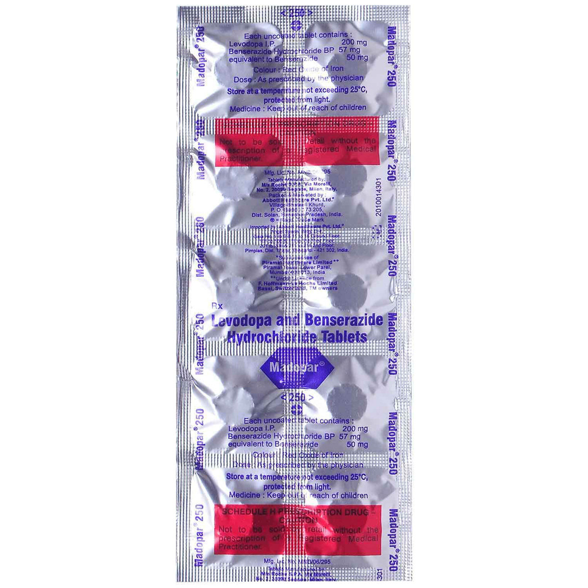 Madopar 250 Tablet 10's, Pack of 10 TABLETS Madopar 250 Tablet 10's, Pack of 10 TABLETS