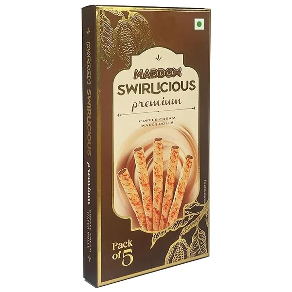 Maddox Swirlicious Premuim Coffee Cream Wafer Rolls, 5 Count