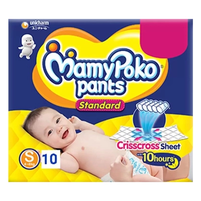 MamyPoko Standard Diaper Pants Small, 10 Count, Pack of 1