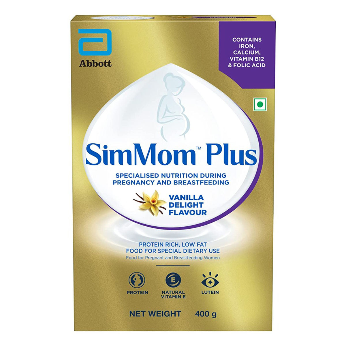 Buy Simmom Plus Vanilla Delight Flavour Powder, 400 gm Refill Pack Online