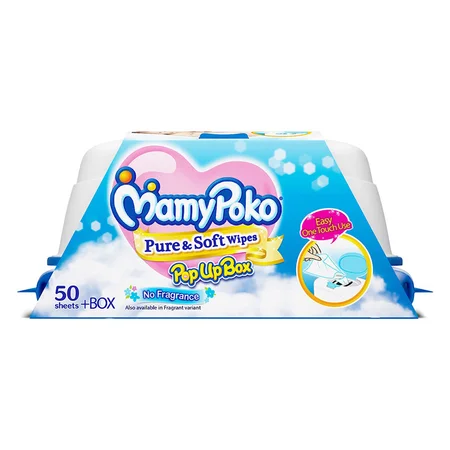 MamyPoko Pure & Soft Wipes, 50 Count
