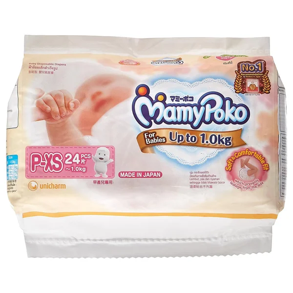 Mamypoko P-Xs Up To 1.0Kg, 24 Count, Pack of 1