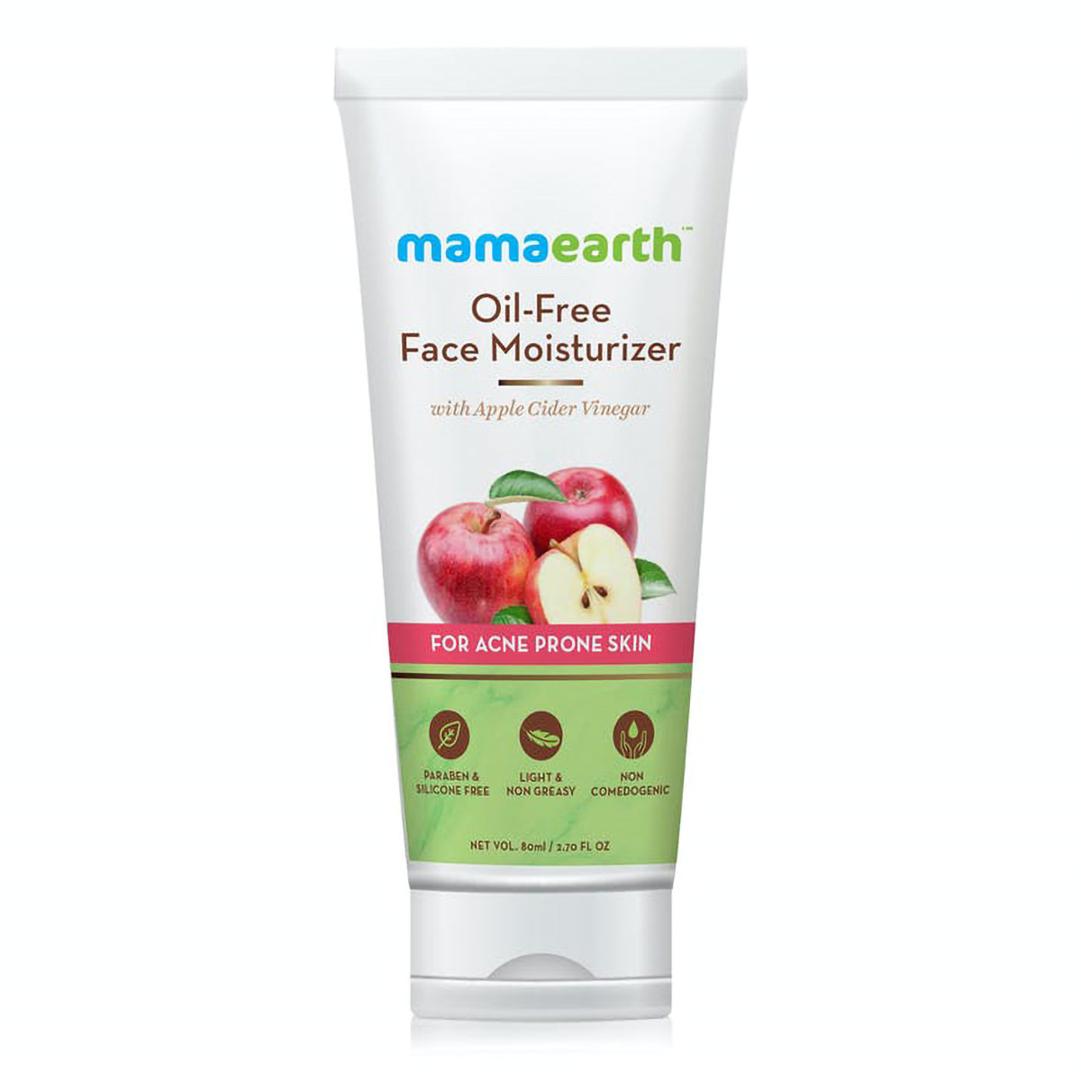 Mamaearth Oil-Free Face Moisturizer 80 ml | With Apple Cider Vinegar | Prevents Acne & Pimples | Hydrates Skin | Light & Non Greassy | For Acne Prone Skin, Pack of 1 Mamaearth Oil-Free Face Moisturizer 80 ml | With Apple Cider Vinegar | Prevents Acne & Pimples | Hydrates Skin | Light & Non Greassy | For Acne Prone Skin, Pack of 1