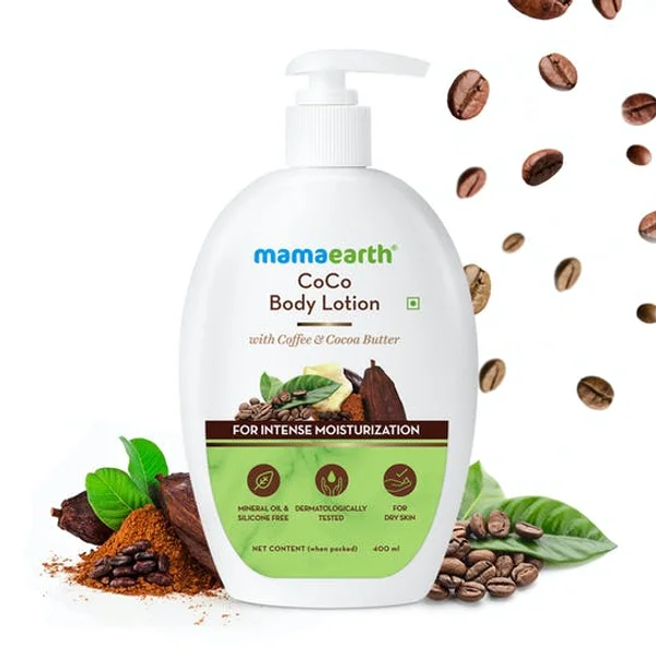 Mamaearth CoCo Intense Moisturization Body Lotion 400 ml | With Coffee &amp; Coco Butter | For Intense Moisturization | No Greasy Formula | For Dry Skin, Pack of 1