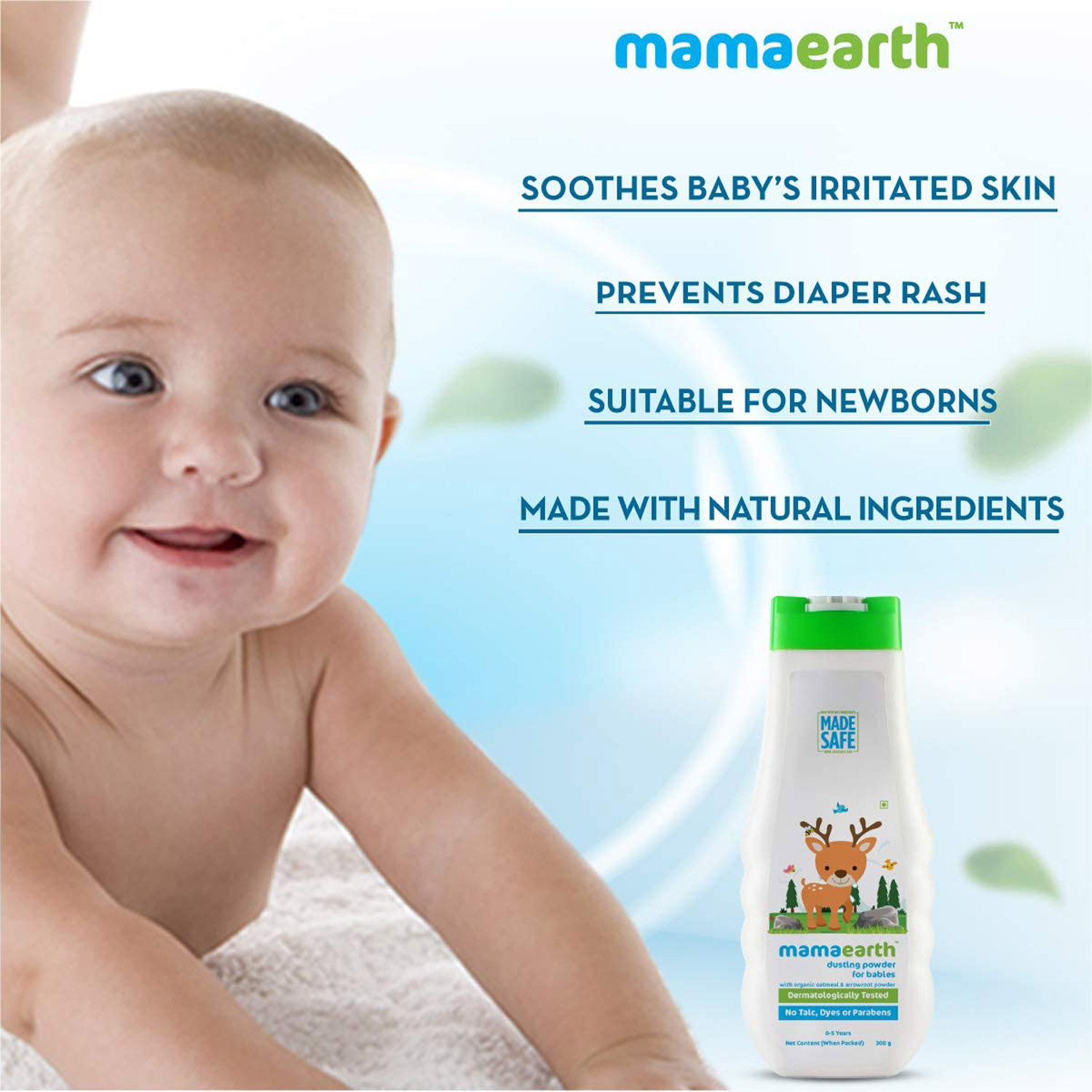 Mamaearth Dusting Powder for Babies (0-5 Years), 300 gm, Pack of 1 Mamaearth Dusting Powder for Babies (0-5 Years), 300 gm, Pack of 1