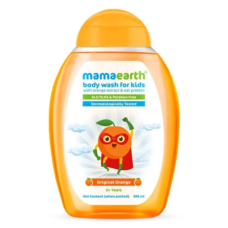 Mamaearth Original Orange Body Wash Kids, 2+ Years, 300 ml
