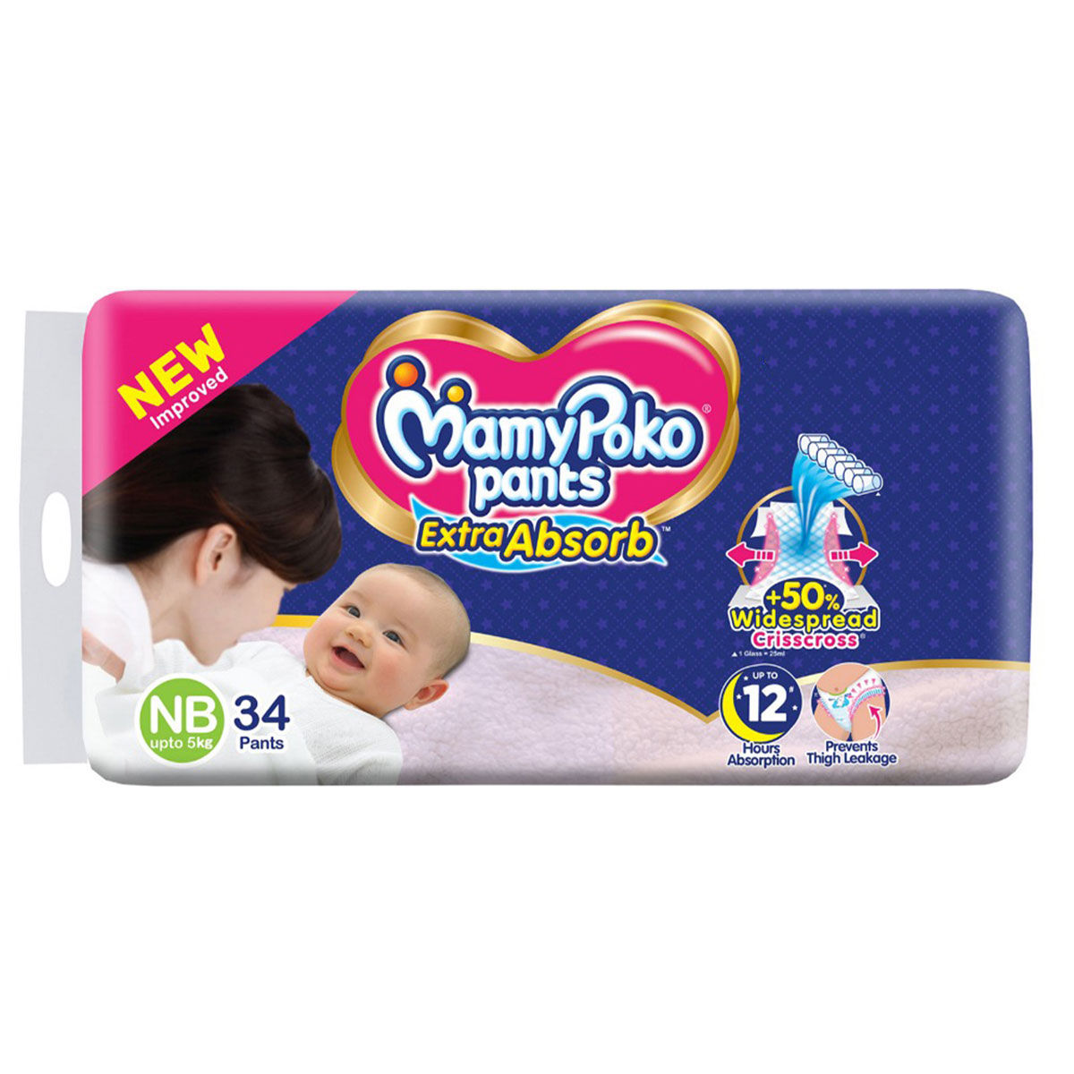 Buy Mamypoko Pants Baby Diaper 18 CountNb1 1820S Online at Low Prices  in India  Amazonin
