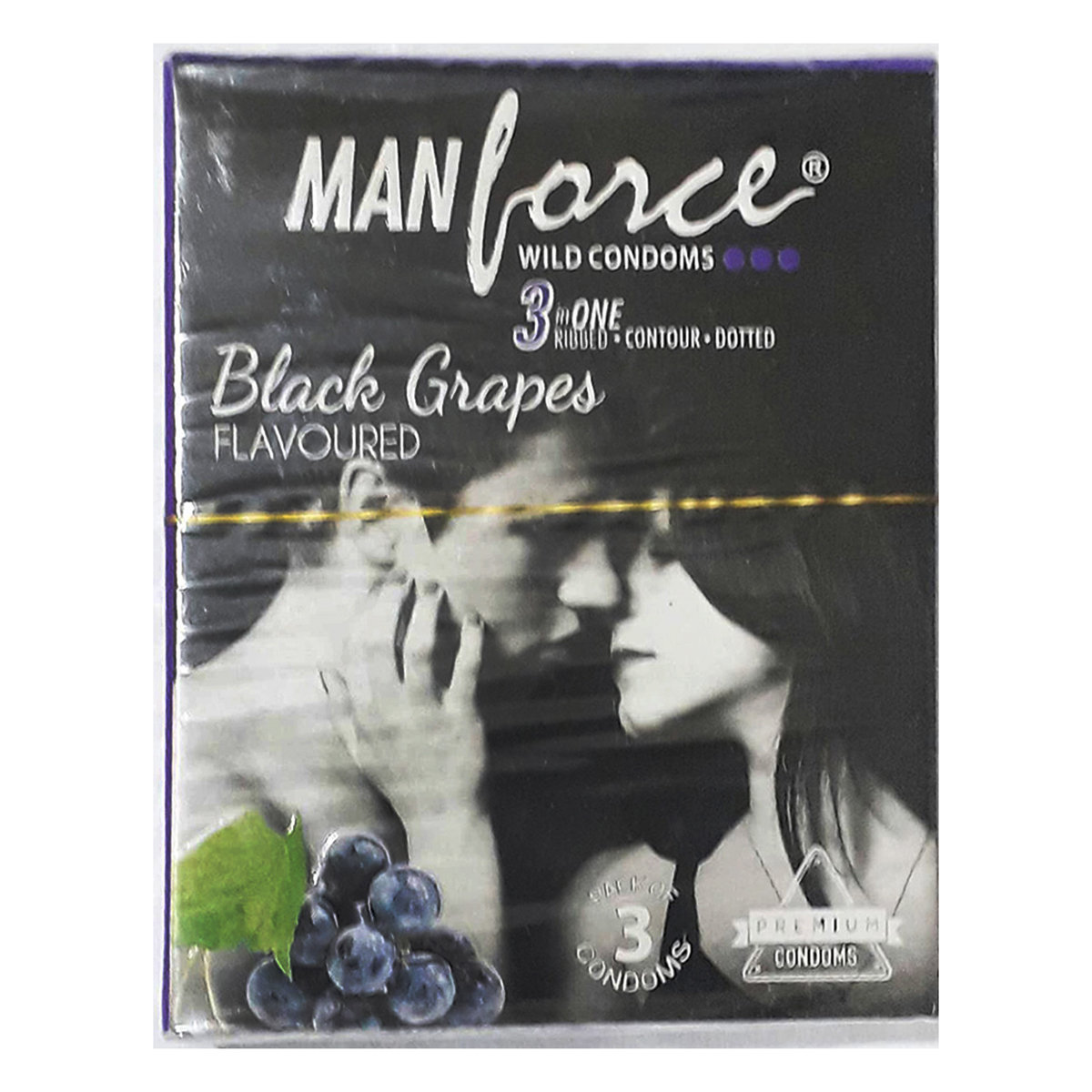Manforce Black Grapes Flavour Condoms, 3 Count, Pack of 1 Manforce Black Grapes Flavour Condoms, 3 Count, Pack of 1