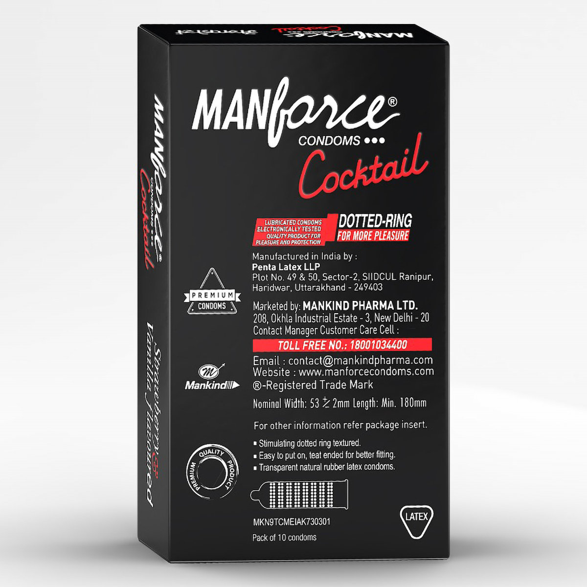 Manforce Cocktail Strawberry & Vanilla Flavour Condoms, 10 Count, Pack of 1 Manforce Cocktail Strawberry & Vanilla Flavour Condoms, 10 Count, Pack of 1