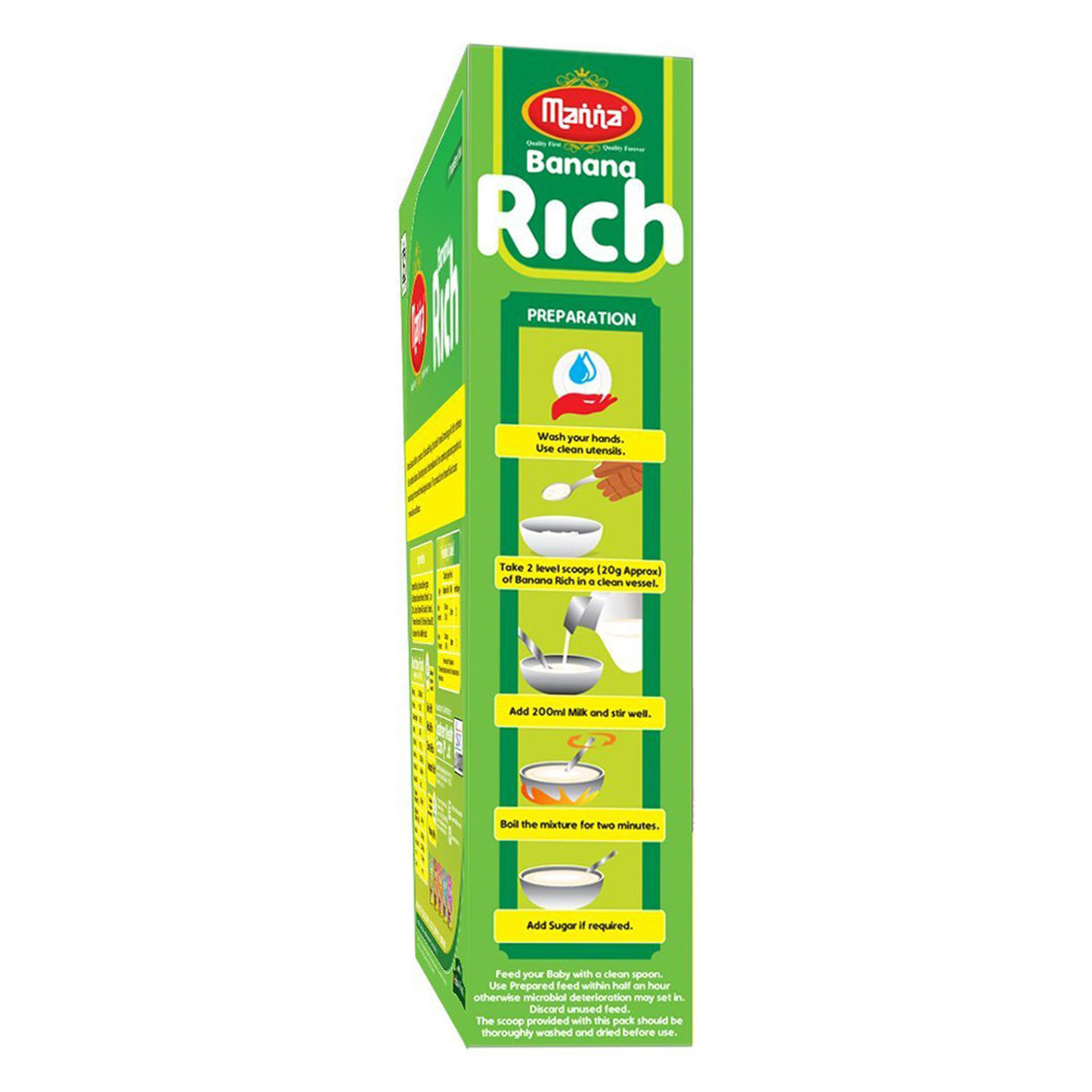 Manna Banana Rich Baby Cereal 6+Months, 200 gm Refill Pack, Pack of 1 Manna Banana Rich Baby Cereal 6+Months, 200 gm Refill Pack, Pack of 1