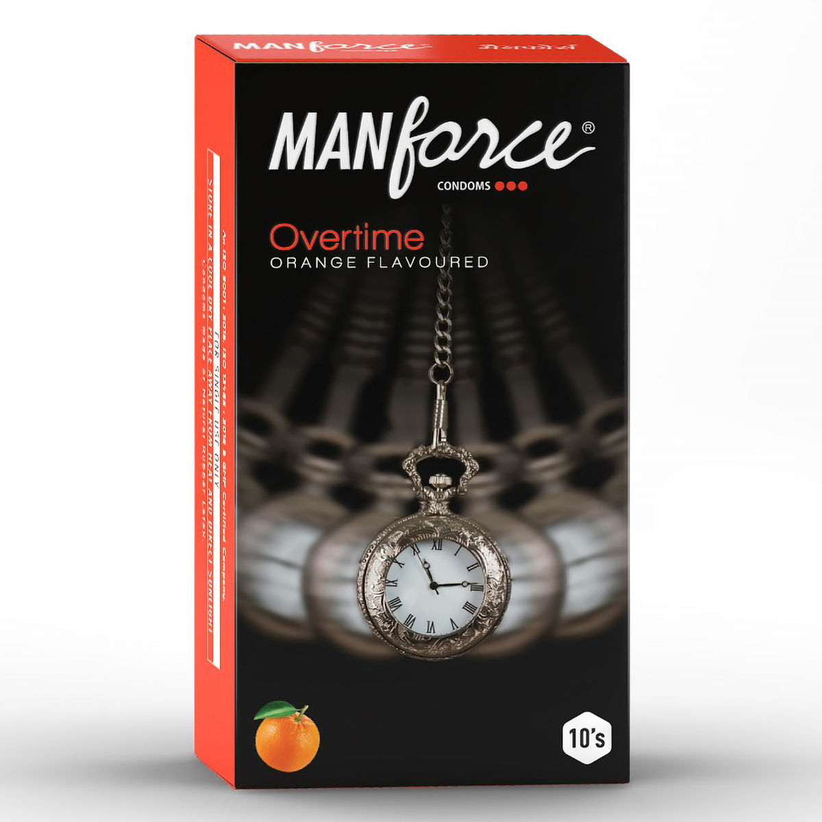 Buy Manforce Overtime 3 In 1 Orange Flavour Condoms, 10 Count Online