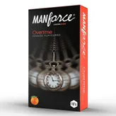 Manforce Overtime 3 In 1 Orange Flavour Condoms, 10 Count, Pack of 1