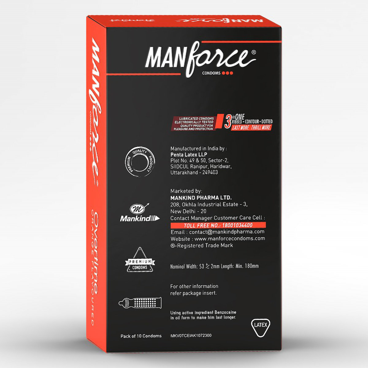 Manforce Overtime 3 In 1 Orange Flavour Condoms, 10 Count, Pack of 1 Manforce Overtime 3 In 1 Orange Flavour Condoms, 10 Count, Pack of 1