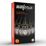 Manforce Overtime 3 In 1 Orange Flavour Condoms, 10 Count, Pack of 1