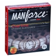 Manforce Overtime 3 In 1 Orange Flavoured Condoms, 3 Count