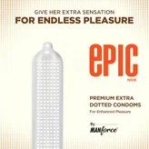 Manforce Epic Passion Extra Dotted Fruit Punch Flavour Premium Condoms, 10 Count, Pack of 1
