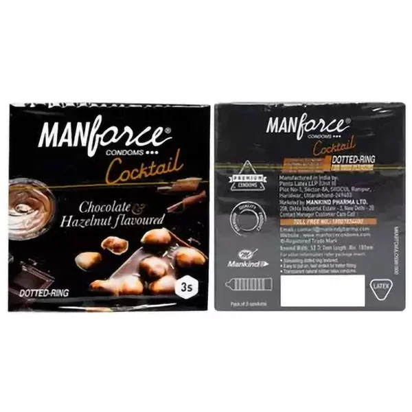 Manforce Chocolate+Hazelnut Condom, 3 Count