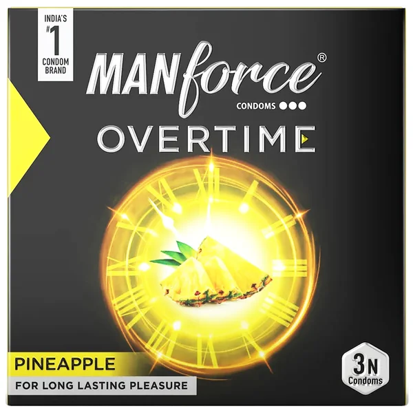 Manforce Overtime Pineapple Condoms, 3 Count