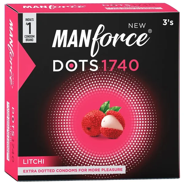 Manforce Litchi Condoms, 3 Count