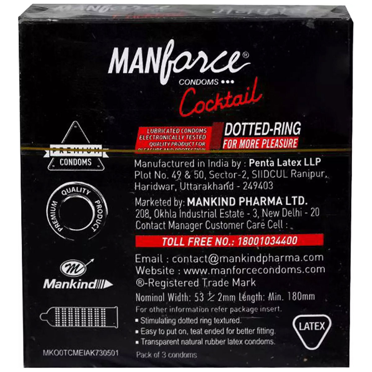 Manforce Cocktail Strawberry & Vanilla Flavour Condoms, 3 Count, Pack of 1 Manforce Cocktail Strawberry & Vanilla Flavour Condoms, 3 Count, Pack of 1