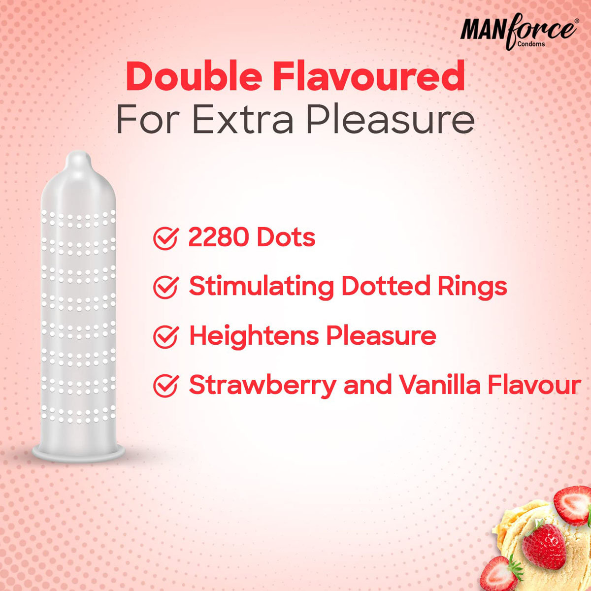 Manforce Cocktail Strawberry & Vanilla Flavour Condoms, 3 Count, Pack of 1 Manforce Cocktail Strawberry & Vanilla Flavour Condoms, 3 Count, Pack of 1