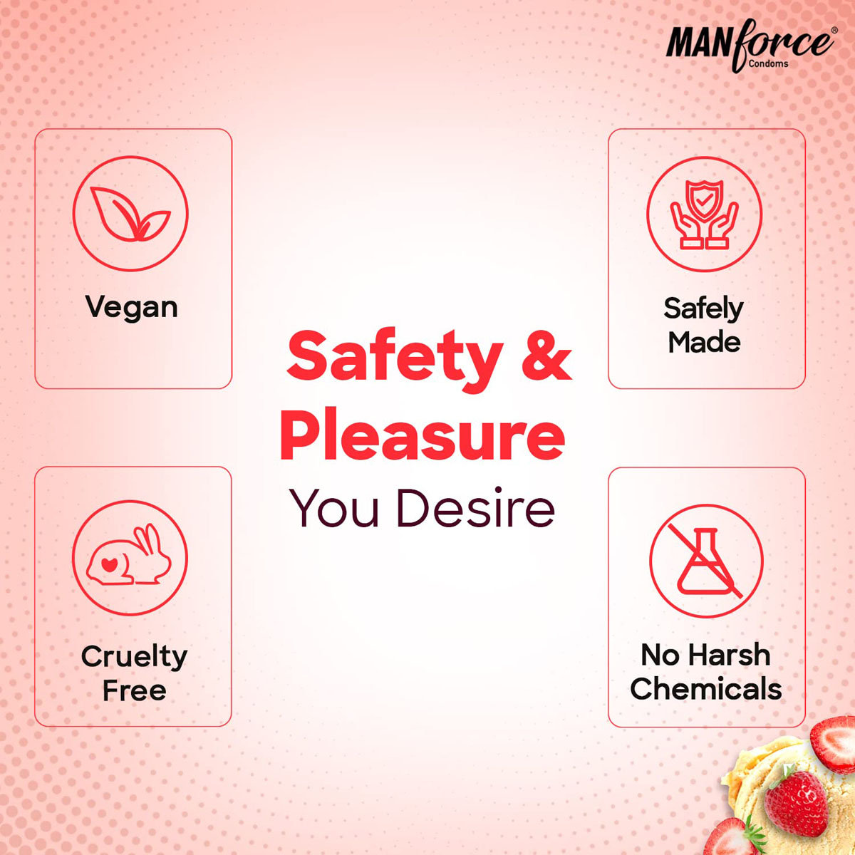 Manforce Cocktail Strawberry & Vanilla Flavour Condoms, 3 Count, Pack of 1 Manforce Cocktail Strawberry & Vanilla Flavour Condoms, 3 Count, Pack of 1