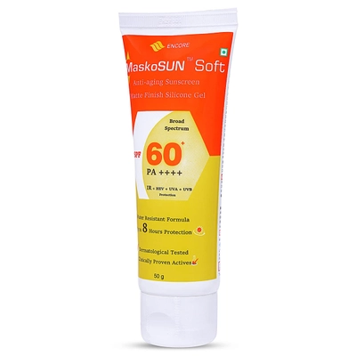 Maskosun Soft SPF 60+ PA+++ Anti-Aging Sunscreen Gel, 50 gm, Pack of 1