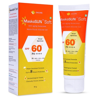 Maskosun Soft SPF 60+ PA+++ Anti-Aging Sunscreen Gel, 50 gm, Pack of 1