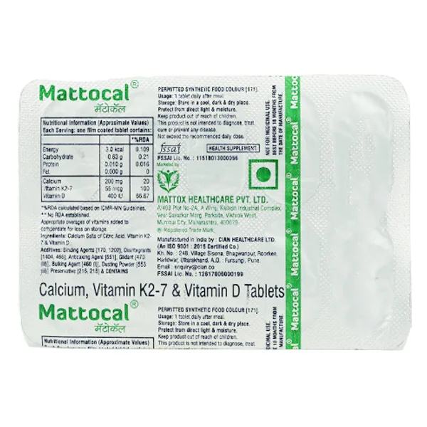 Mattocal Tablet 10's, Pack of 10 TabletS