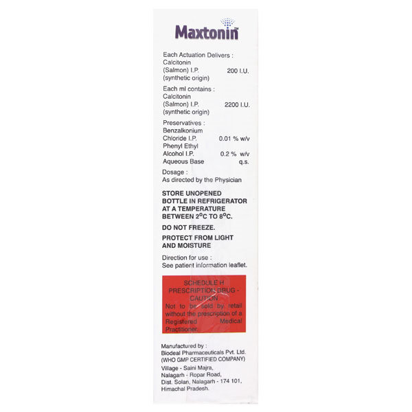 Maxtonin 200IU Nasal Solution 60 mdi, Pack of 1 Nasal Solution Maxtonin 200IU Nasal Solution 60 mdi, Pack of 1 Nasal Solution