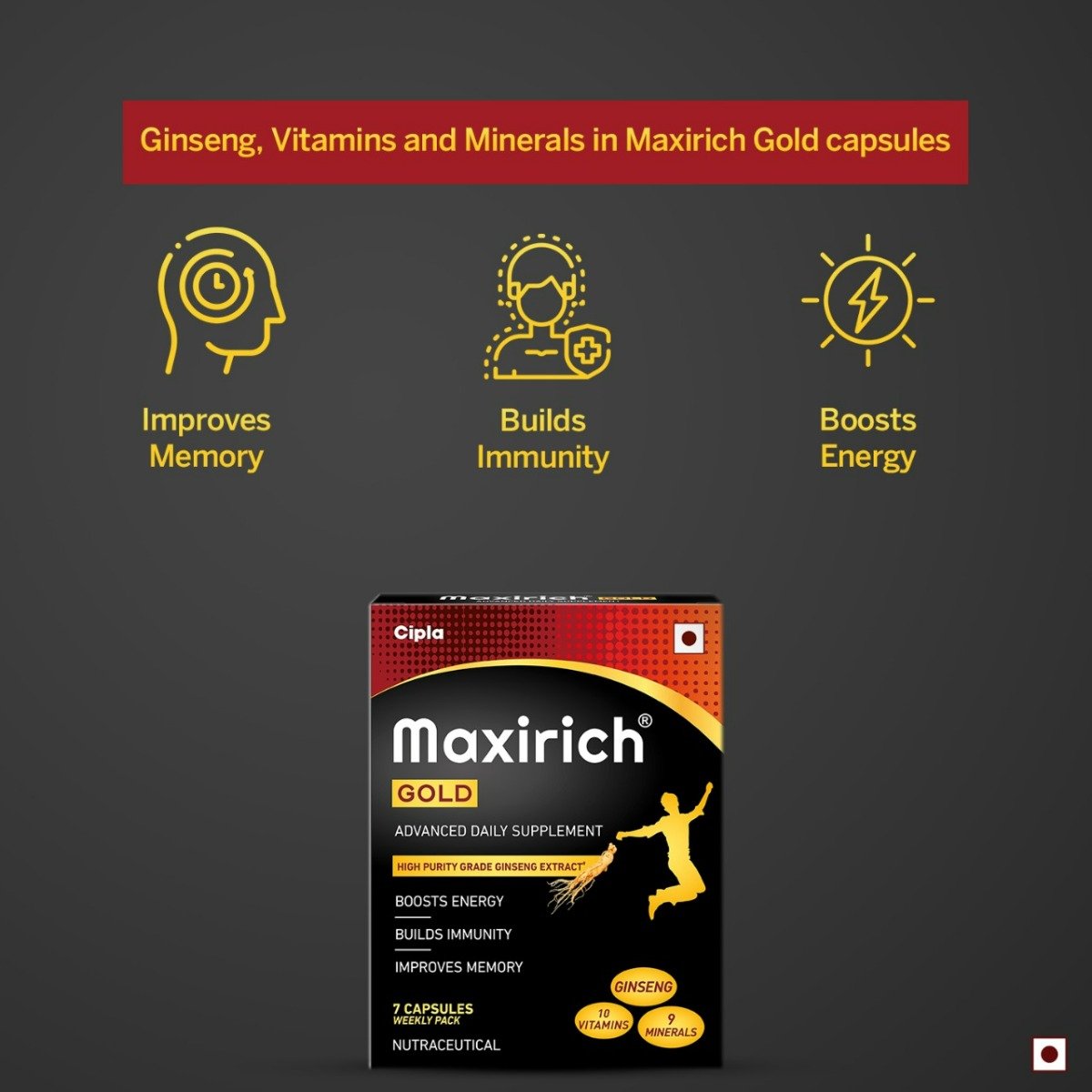 Maxirich Gold, 7 Capsules, Pack of 7 Maxirich Gold, 7 Capsules, Pack of 7