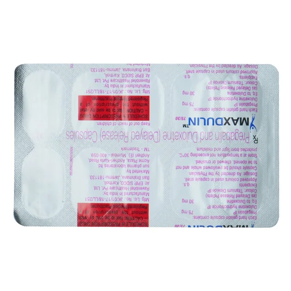 Maxdulin 75 mg/30 mg Capsule 10's, Pack of 10