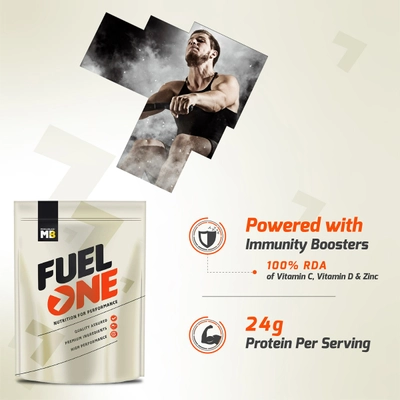 MuscleBlaze Fuel One Whey Protein Chocolate Flavour Powder, 1 kg, Pack of 1