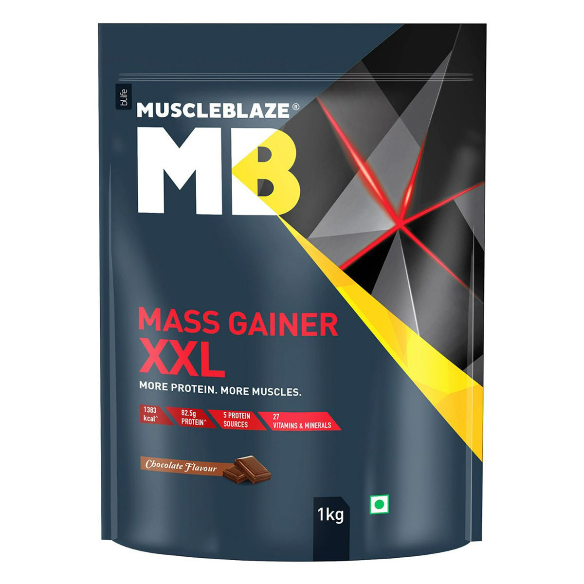 Buy MuscleBlaze Mass Gainer XXL Chocolate Flavour Powder, 1 kg Online