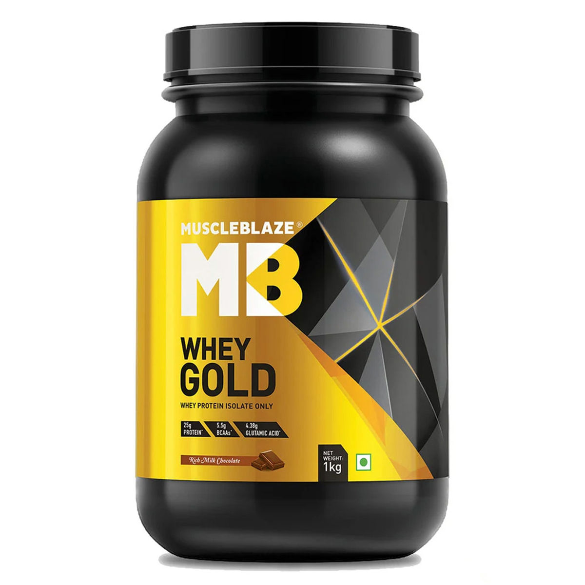 Buy MuscleBlaze Whey Gold Rich Milk Chocolate Flavour Powder, 1 kg Online