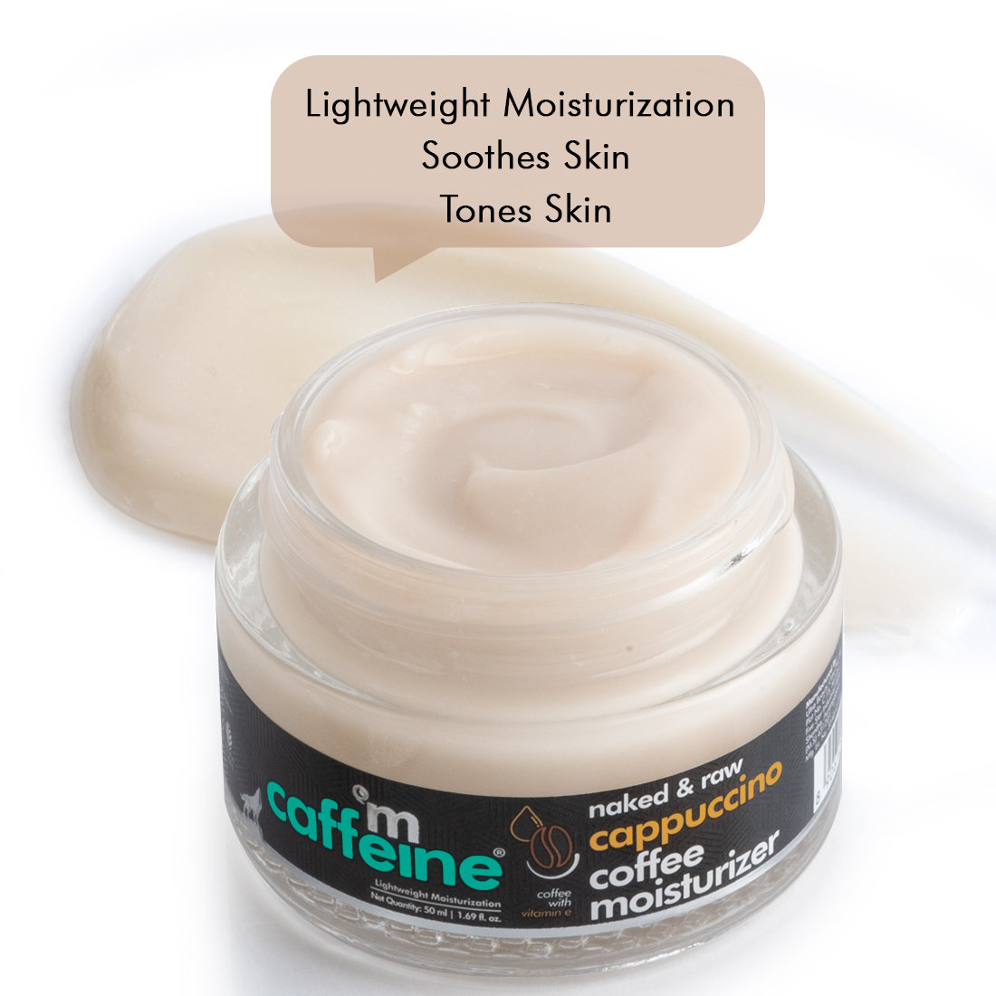 Mcaffeine Cappuccino Coffee Moisturizer Cream 50 ml | Coffee, Almond Oil, Caffiene & Vitamin E | For Lightweight Moisturization | Smooths & Tones Skin | For All Skin Type, Pack of 1 Mcaffeine Cappuccino Coffee Moisturizer Cream 50 ml | Coffee, Almond Oil, Caffiene & Vitamin E | For Lightweight Moisturization | Smooths & Tones Skin | For All Skin Type, Pack of 1