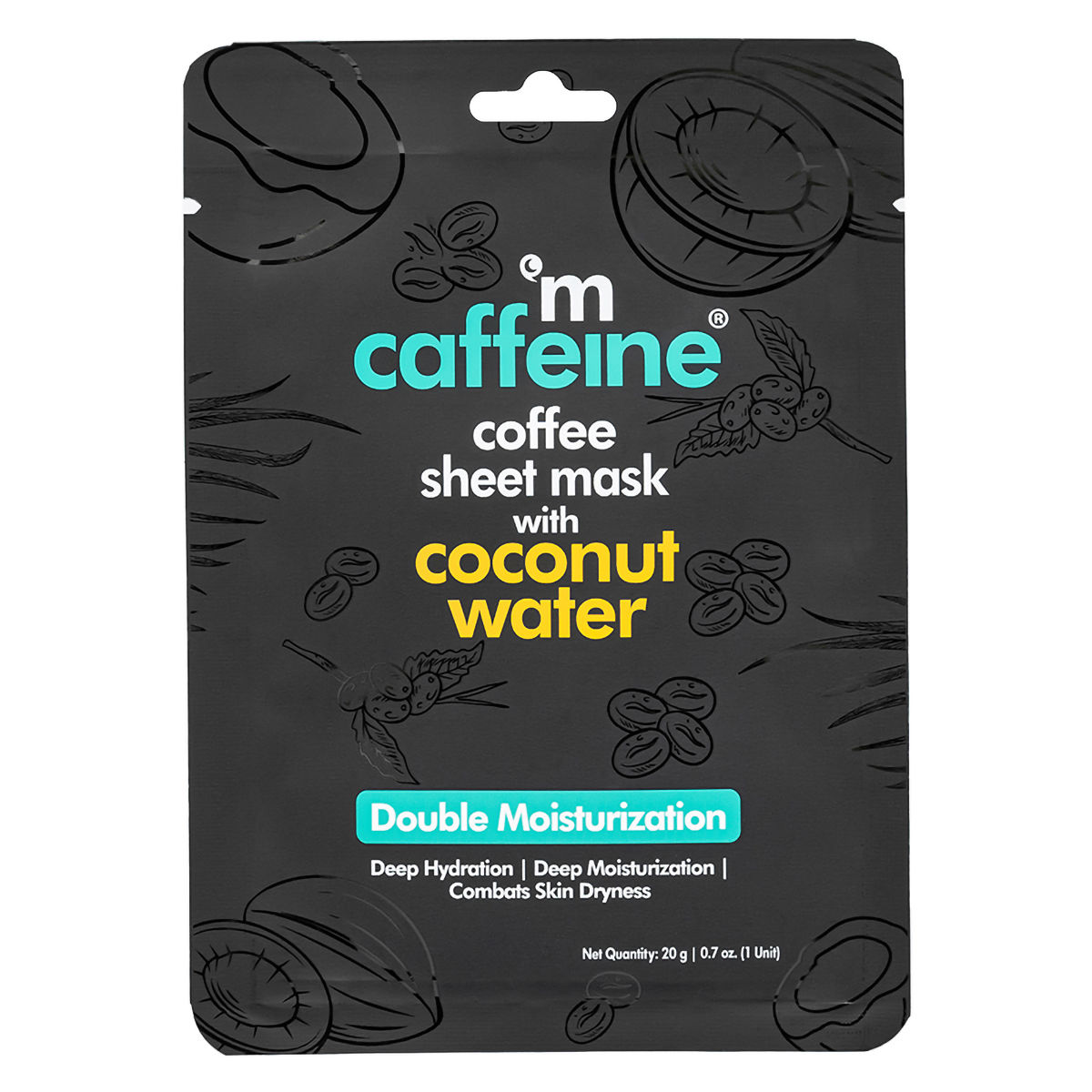 Buy Mcaffeine Coffee Sheet Mask with Coconut Water 20 gm | 19 Minutes Delivery | Apollo Pharmacy