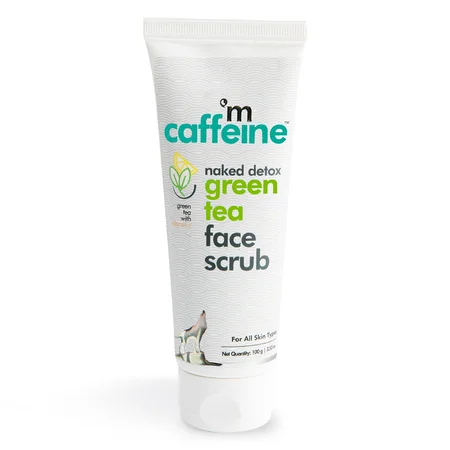 Mcaffeine Naked Detox Green Tea Face Scrub 100 gm | Green Tea With Vitamin C | Removes Pollutant | Exfoliates Skin | For All Skin Type
