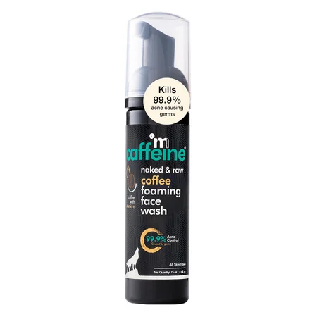 Mcaffeine Coffee Foaming Face Wash 75 ml | Enriched With Coffee, Caffiene, Almond Oil, Vitamin E & Cinnamon | Controls Acne & Excess Oil | For Men & Women | For All Skin Type, Oily & Acne Prone Skin